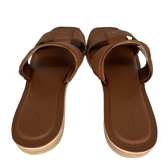 TOMS Seacliff Sandals Tan Veg Leather Ortholite Comfort Foam womans Size 8.5 - Picture 6 of 12
